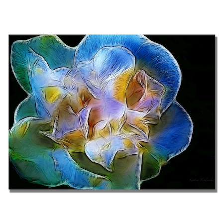 TRADEMARK FINE ART Kathie McCurdy 'Big Blue Flower' Canvas Art, 24x32 KM0191-C2432GG